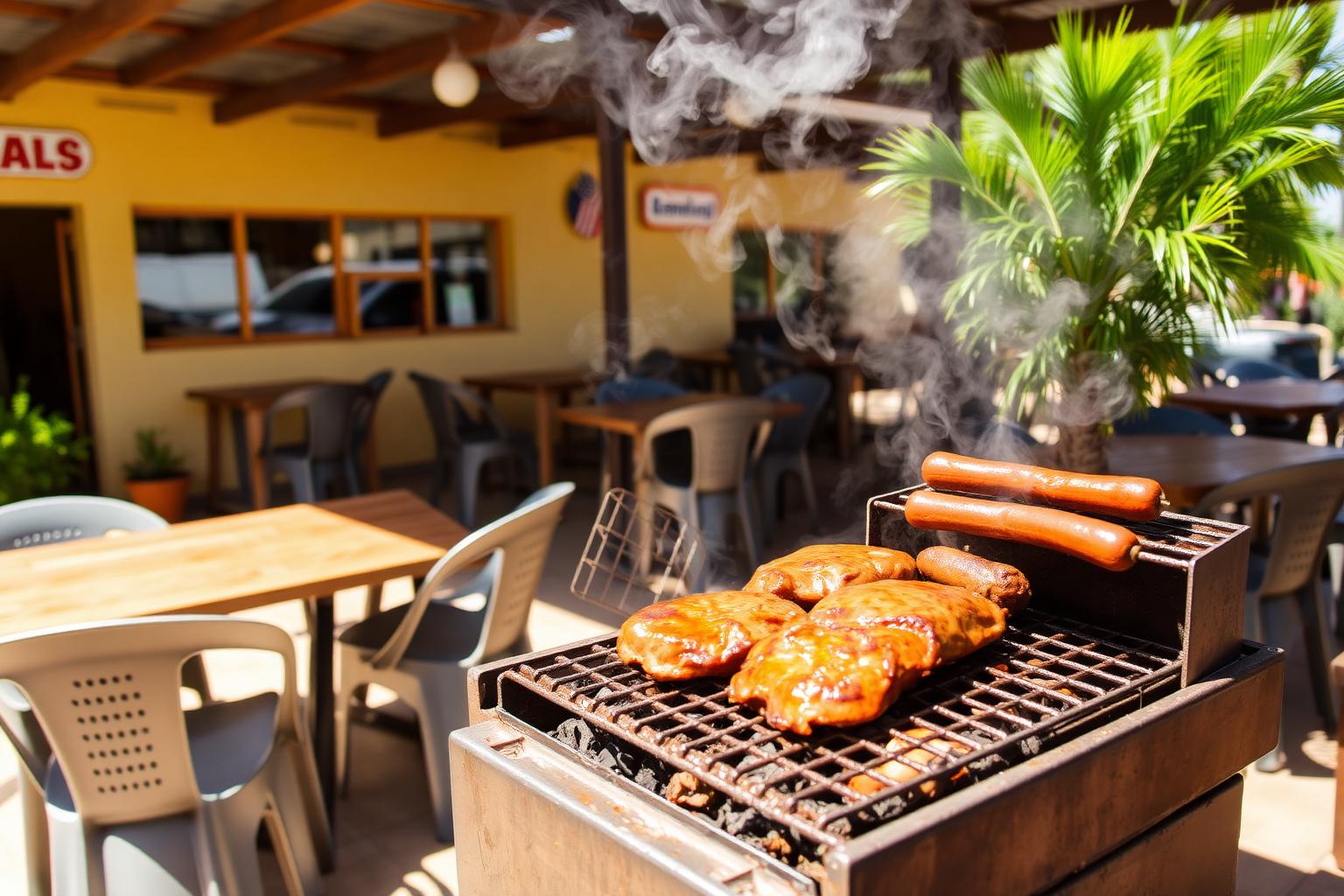 Customers enjoying a braai at Izwelethu Butchery